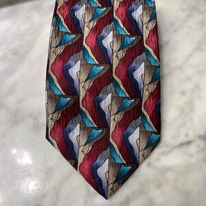 J. Garcia Abstract Red and Blue Tie